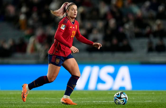 Alexia Putellas of Spain controls the ball against Zambia during the Women's World Cup.
